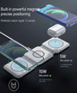 3 in 1 Magnetic Foldable Wireless Charging Station 15W Fast Charger for iPhone, AirPods & Smartwatch